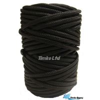 6mm Black Braided Nylon Cord - 70m Reel
