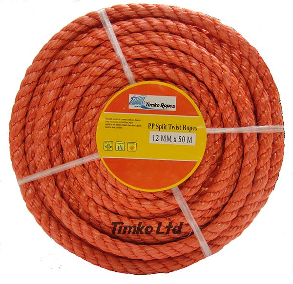 12mm Red Polypropylene Rope x 50m Coil