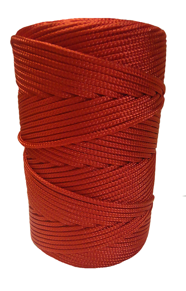 2mm Red Braided Nylon Cord - 280m Reel