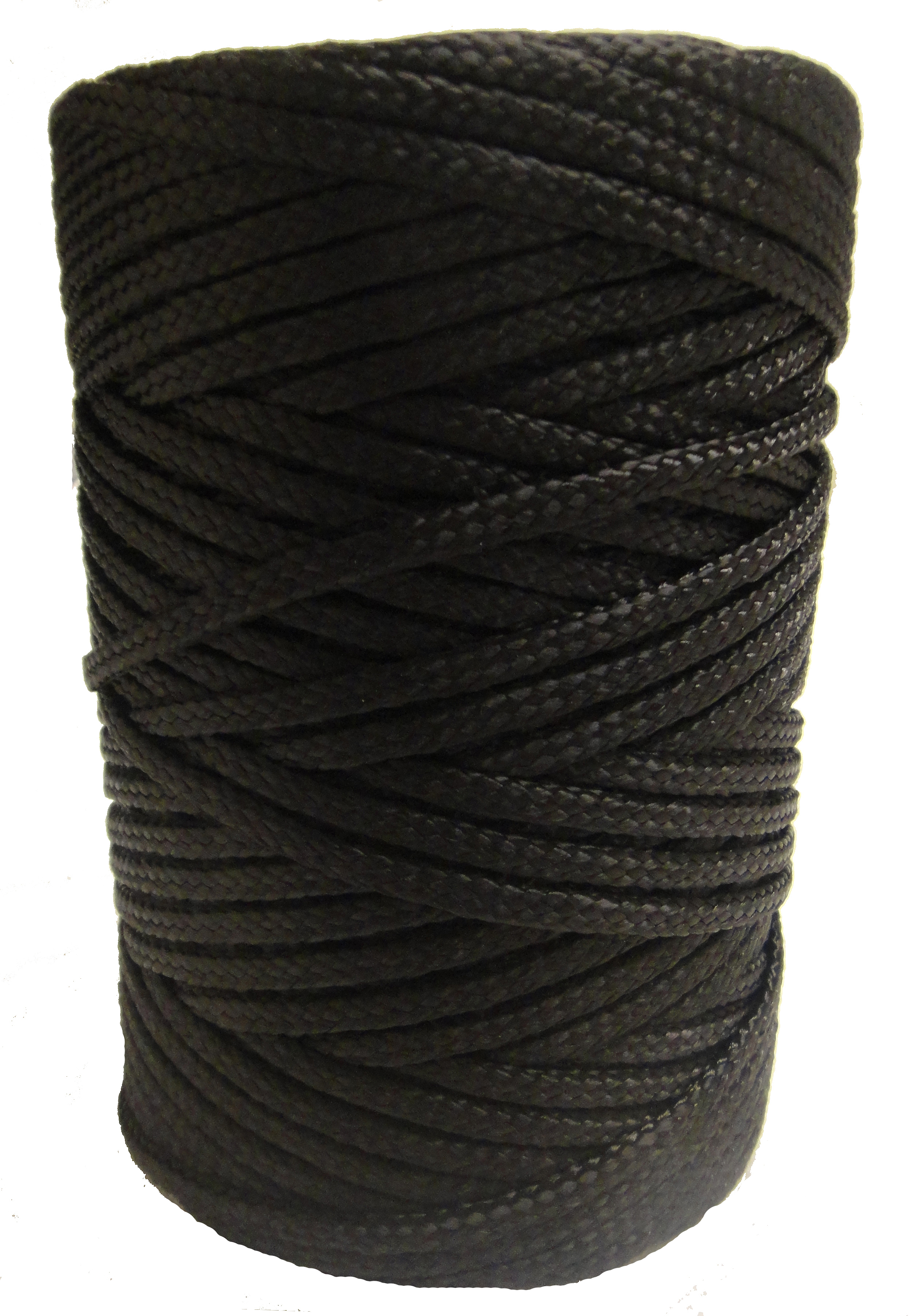 4mm Black Braided Nylon Cord - 130m Reel