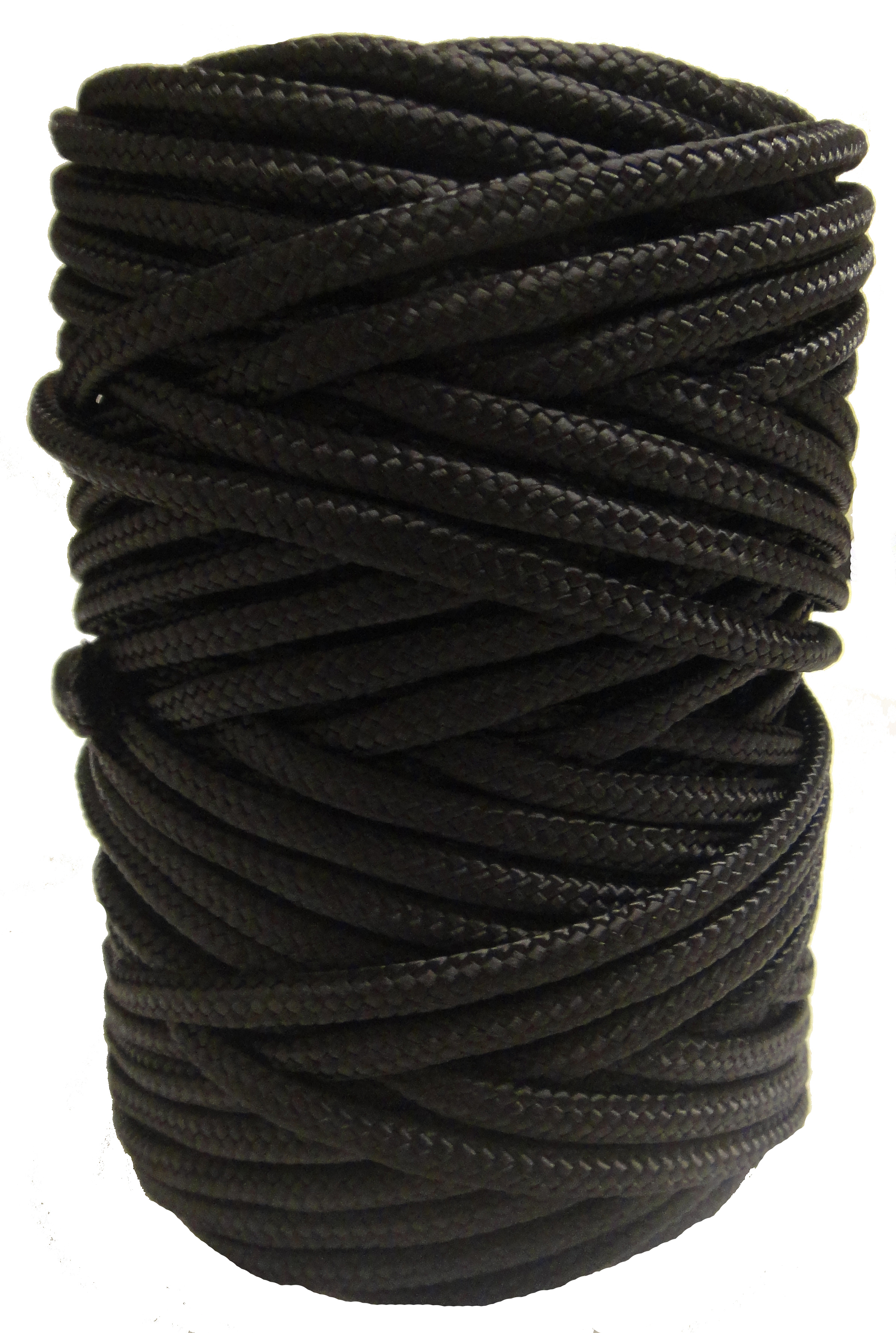 6mm Black Braided Nylon Cord - 70m Reel