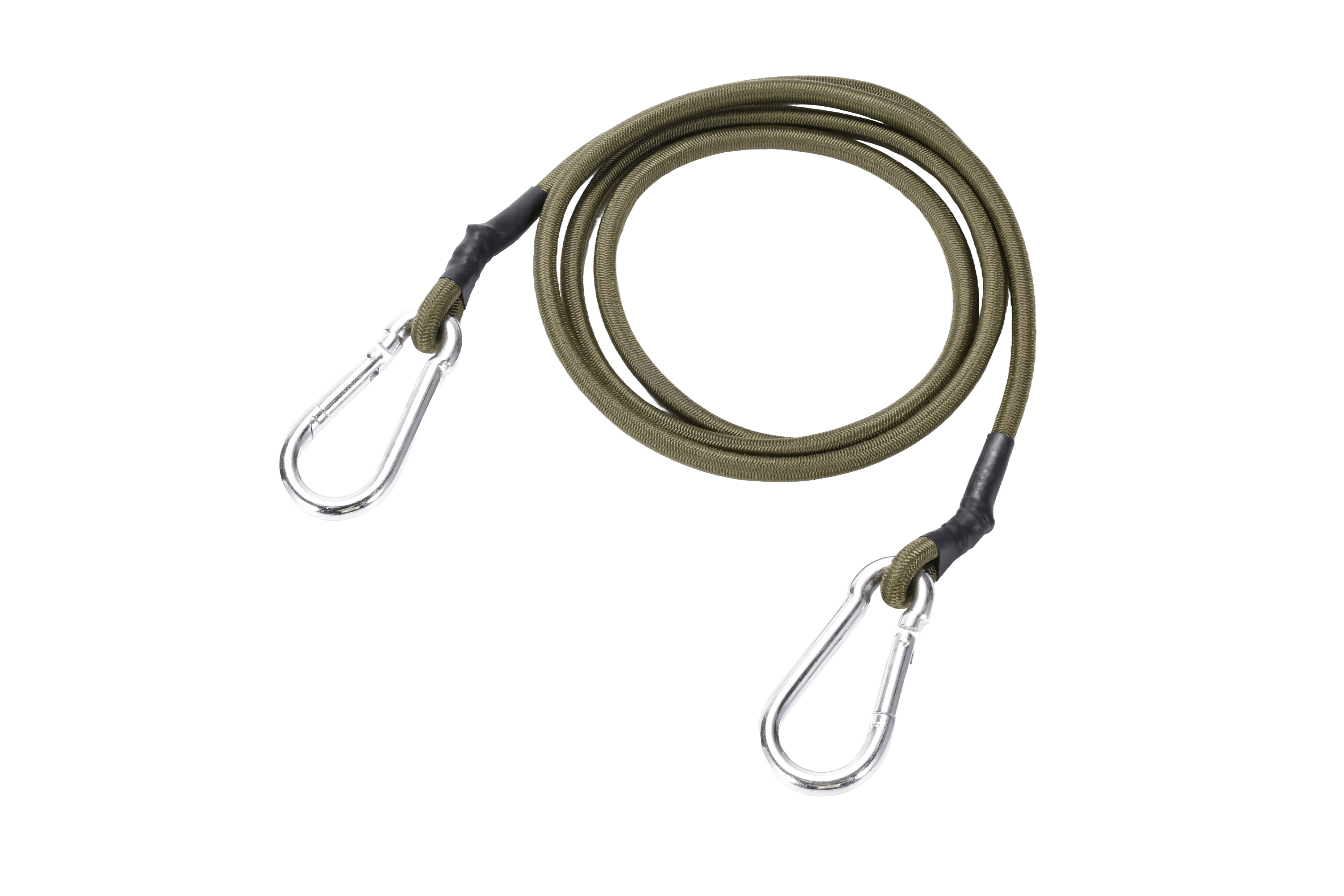 8mm Olive Green Bungee Cord With Carabiner Clips x 36" Inches