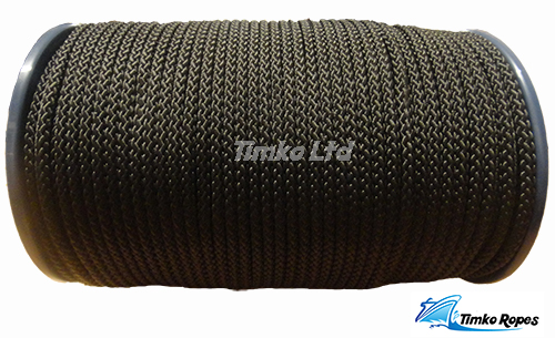 Black 8-Plait Coreless Braided Polyester Cord