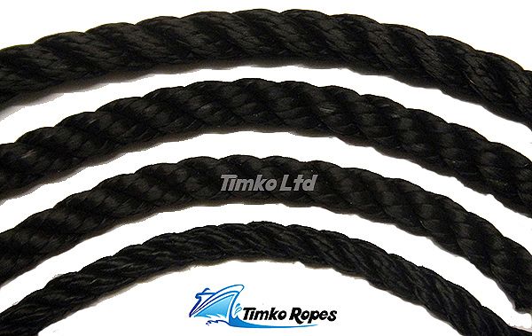 14mm Black Multifilament Polypropylene Rope