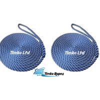 Boat Lines 2 x 5 Metres of 14mm White Mooring Ropes Yachts Warps Canal 